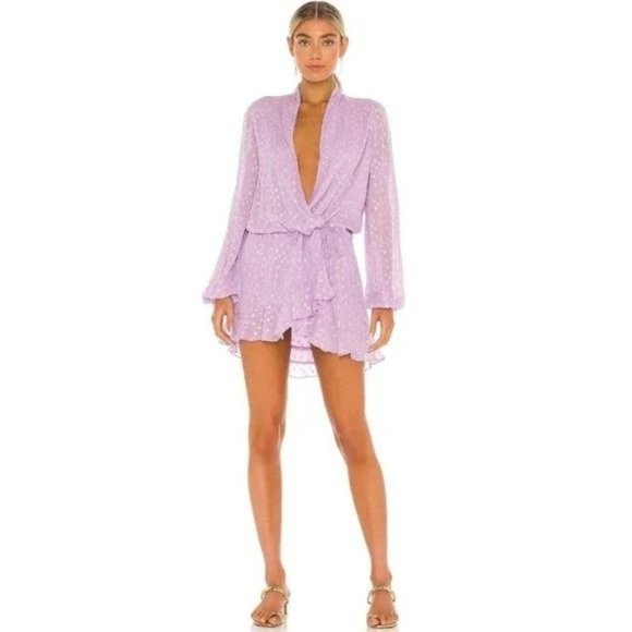 Rococo Sand Dresses & Skirts - NWT ROCOCO SAND X REVOLVE Lurex Mini Dress Lilac Lurex Purple XS